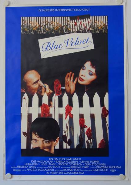 Blue Velvet original release german double panel movie poster